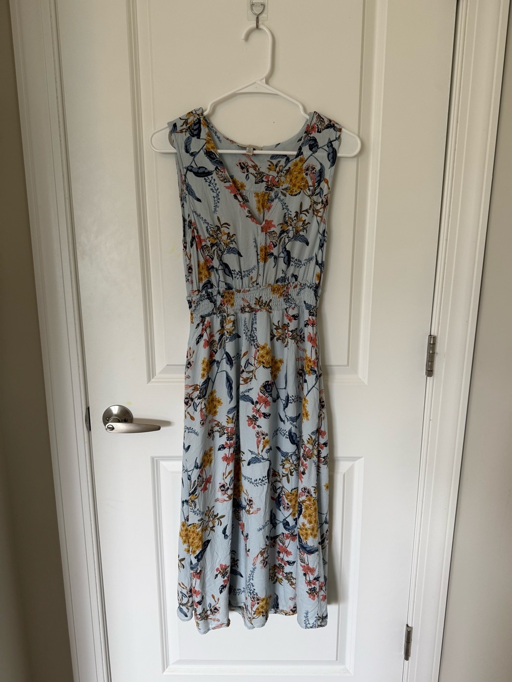 Lucky Brand Floral Botanical Bird Print Midi Dress